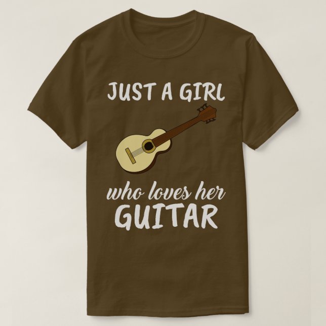 Bara en flicka som Kärlek hennes akustiska gitarr T Shirt (Design framsida)