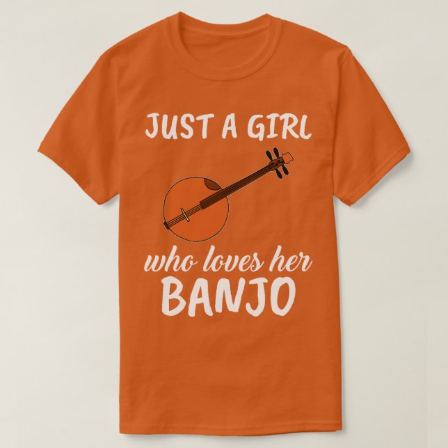 Bara en flicka som Kärlek hennes Banjo T Shirt (Design framsida)