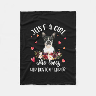 Bara en flicka som Kärlek Hennes Boston Terrier Hu Fleecefilt