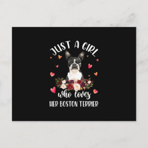 Bara en flicka som Kärlek Hennes Boston Terrier Hu Vykort