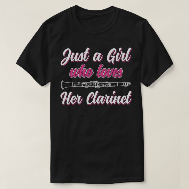 Bara en flicka som Kärlek hennes Clarinet Women Fu T Shirt (Design framsida)