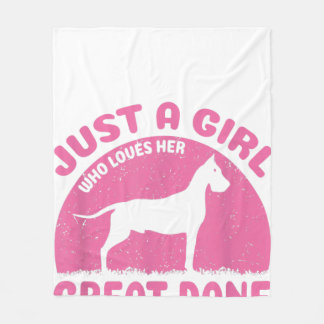 Bara en flicka som Kärlek hennes Great dane Hundäg Fleecefilt