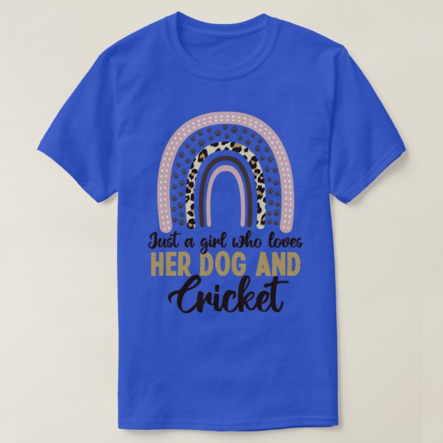 Bara en flicka som kärlek hennes Hund och Cricket T Shirt (Design framsida)
