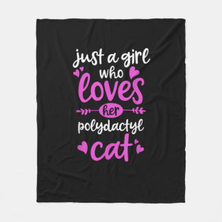 Bara en flicka som Kärlek hennes polydactylkatt Fleecefilt