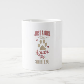 Bara en flicka som Kärlek hennes Shih Tzu Hund äls Jumbo Mugg