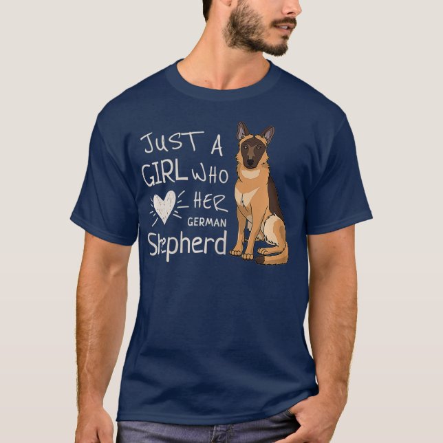 Bara en flicka som Kärlek hennes tyska Shepherd Hu T Shirt (Framsida)