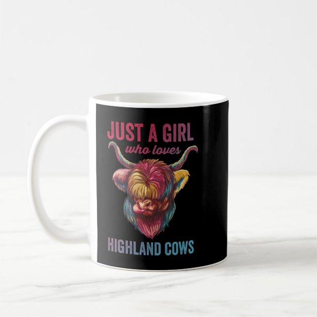Bara en flicka som Kärlek Highland Cow Kaffemugg (Vänster)