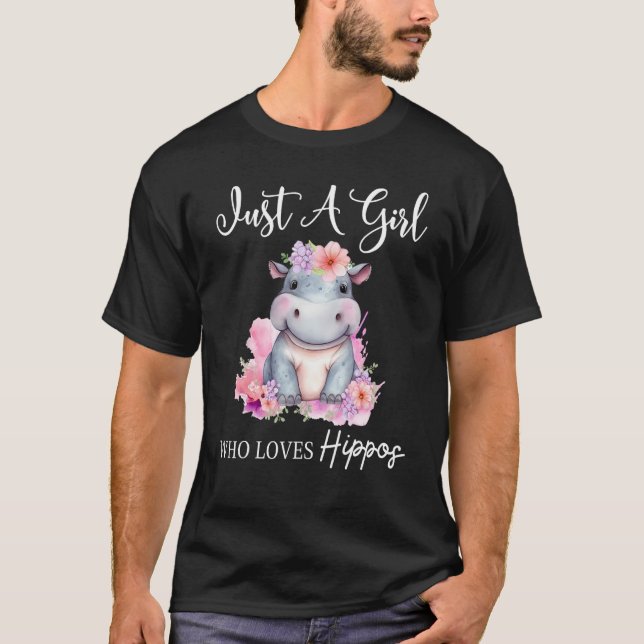 Bara en flicka som Kärlek Hippos 1 T Shirt (Framsida)