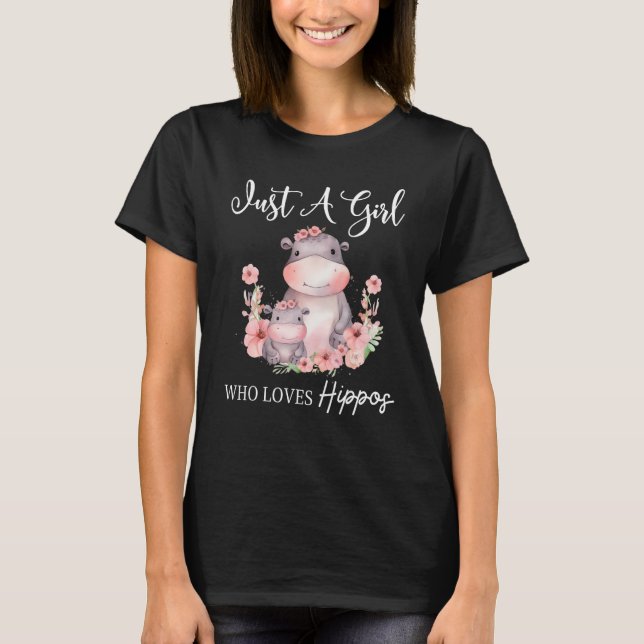 Bara en flicka som Kärlek Hippos 4 T Shirt (Framsida)