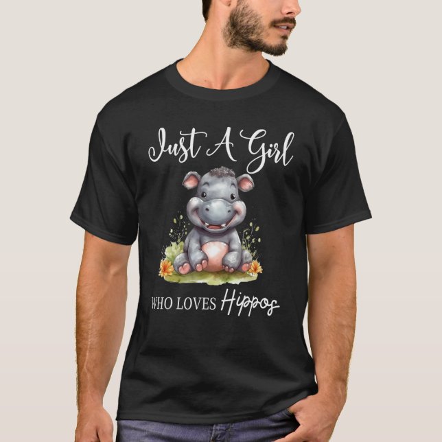 Bara en flicka som Kärlek Hippos 7 T Shirt (Framsida)