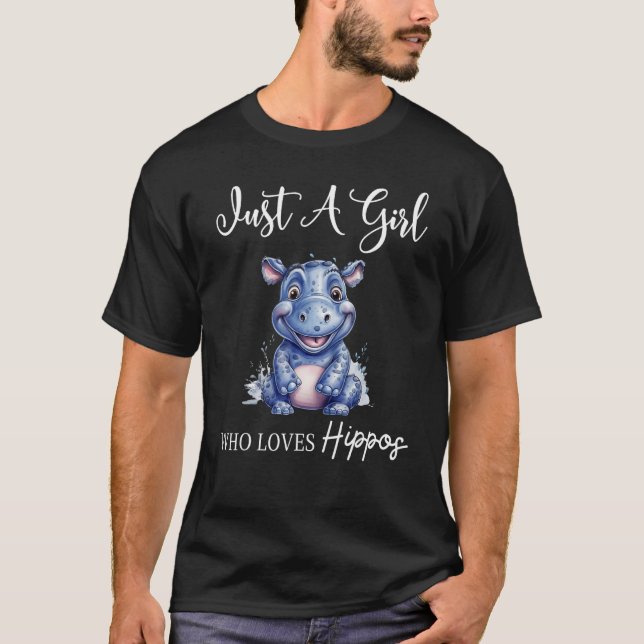 Bara en flicka som Kärlek Hippos 9 T Shirt (Framsida)