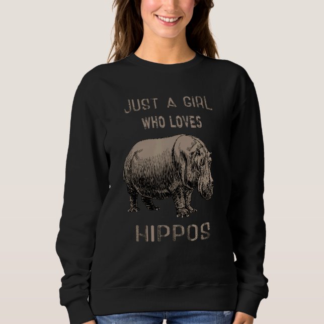 Bara en flicka som Kärlek Hippos beklädde Hippo T Shirt (Framsida)