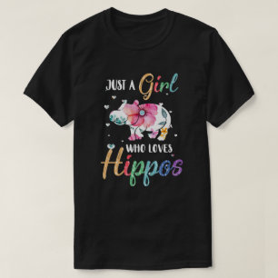 Bara en flicka som Kärlek Hippos Cute Hippo Älsk T Shirt
