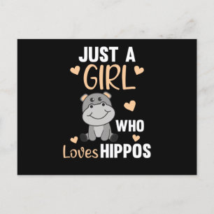 Bara en flicka som Kärlek Hippos Cute Hippo Vykort