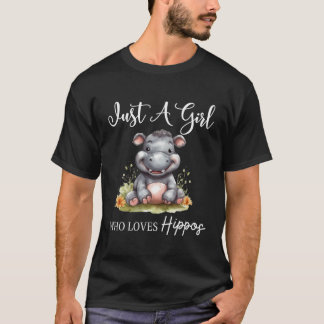 Bara en flicka som Kärlek Hippos T Shirt