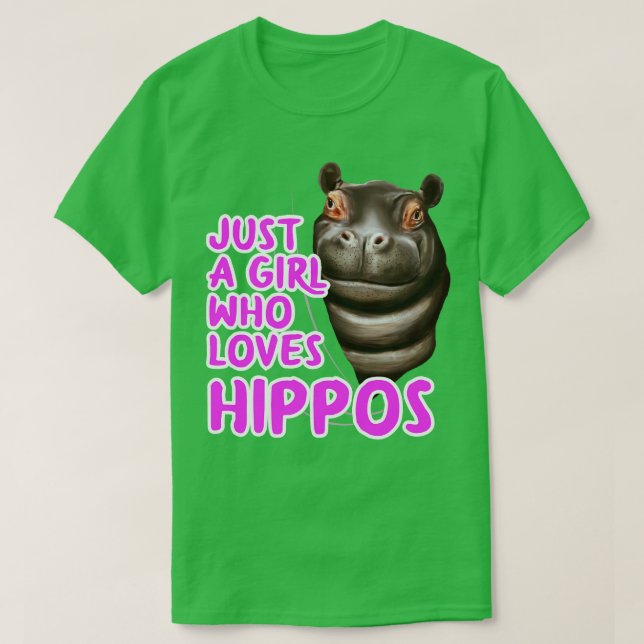 Bara en flicka som Kärlek Hippos T Shirt (Design framsida)