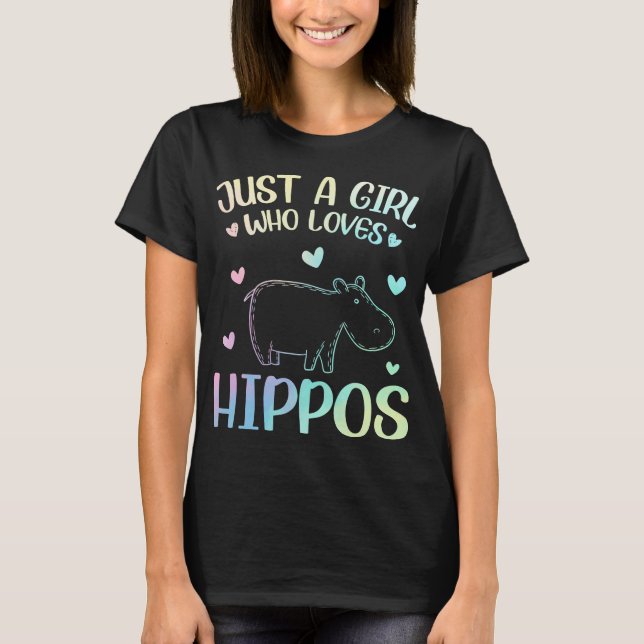 Bara en flicka som Kärlek Hippos T Shirt (Framsida)