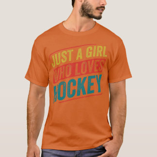 Bara en flicka som kärlek Hockey Funny Ice Hockey T Shirt