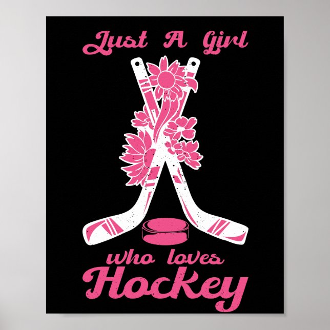 Bara en flicka som Kärlek Hockey Stick Puck Sport Poster (Framsidan)