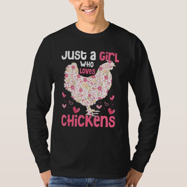 Bara en flicka som Kärlek höns och getter som föde T Shirt (Framsida)