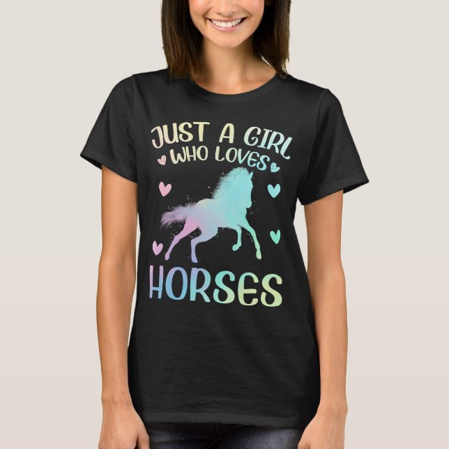 Bara en flicka som Kärlek Horse T Shirt (Framsida)