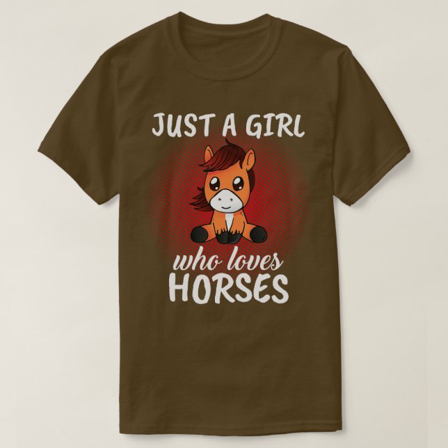 Bara en flicka som Kärlek Horses 2 T Shirt (Design framsida)