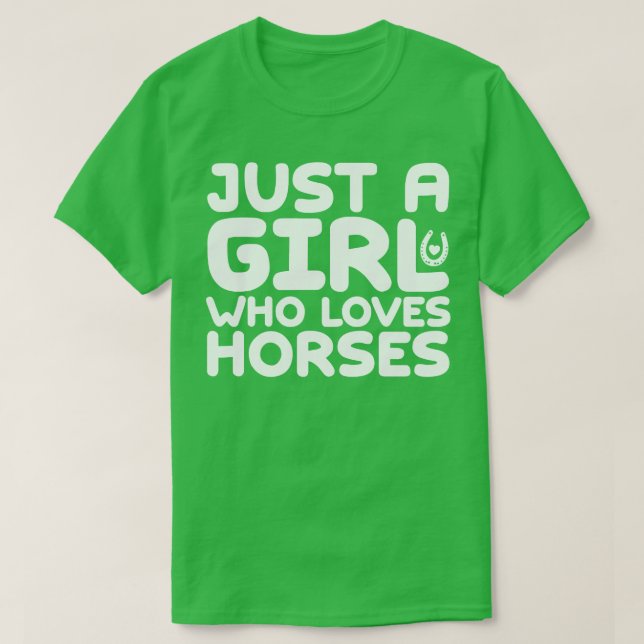 Bara en flicka som Kärlek Horses 2 T Shirt (Design framsida)