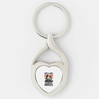 Bara en flicka som Kärlek Horses (3) Twisted Heart Silverfärgad Nyckelring