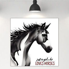 Bara en flicka som Kärlek Horses Abstrakt Horse Poster