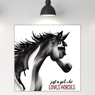 Bara en flicka som Kärlek Horses Abstrakt Horse Poster