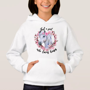Bara en flicka som Kärlek Horses Blommigt Horse T Shirt