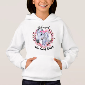 Bara en flicka som Kärlek Horses Blommigt Horse T Shirt