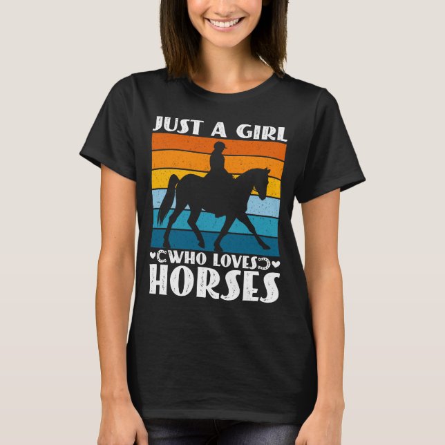 Bara en flicka som Kärlek Horses Funny Horse Owner T Shirt (Framsida)