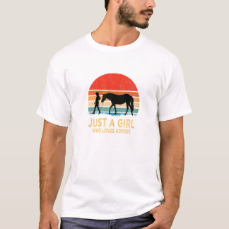 Bara en flicka som Kärlek Horses Gift T Shirt