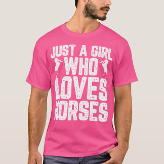 Bara en flicka som Kärlek Horses Girl Riding T Shirt
