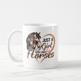 Bara en flicka som Kärlek Horses Heart Horse Kaffemugg