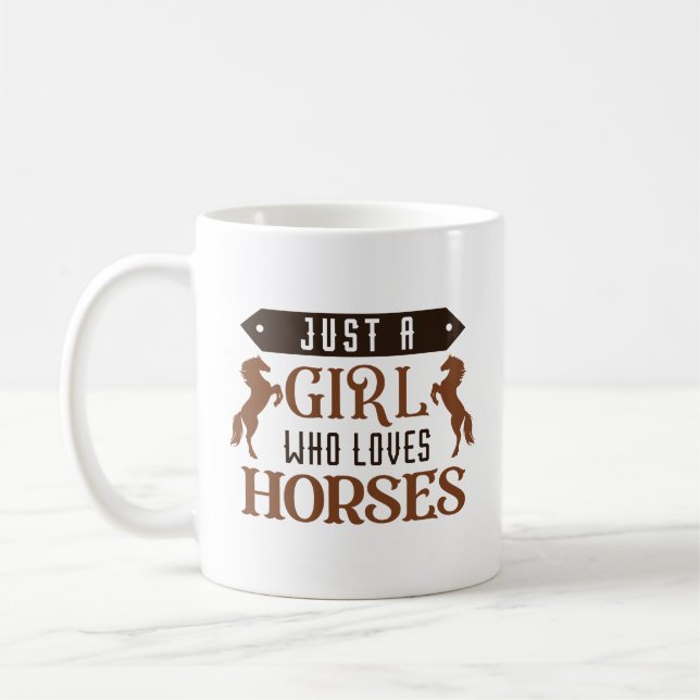 Bara en flicka som Kärlek Horses Kaffemugg (Vänster)