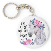 Bara en flicka som Kärlek Horses Keychain