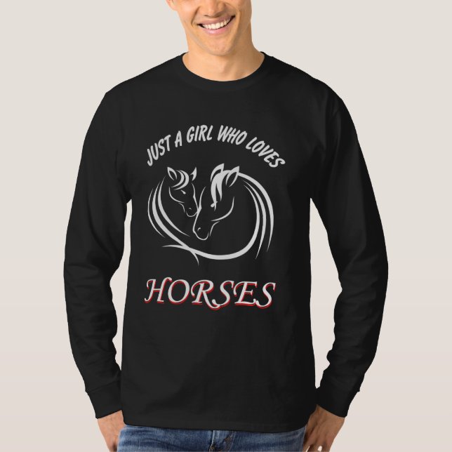 Bara en flicka som Kärlek Horses  Lov T Shirt (Framsida)