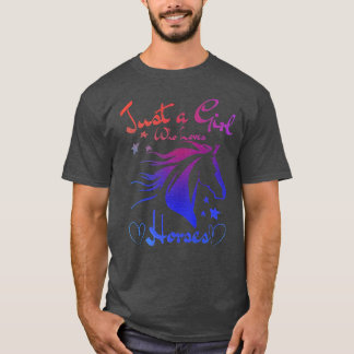 Bara en flicka som Kärlek Horses Lover Horseback T Shirt