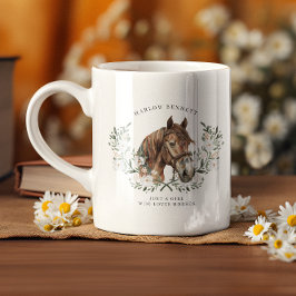 Bara en flicka som Kärlek Horses | Monogram Kaffemugg