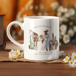 Bara en flicka som Kärlek Horses | Monogram Kaffemugg
