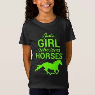 Bara en flicka som Kärlek Horses Neon T Shirt