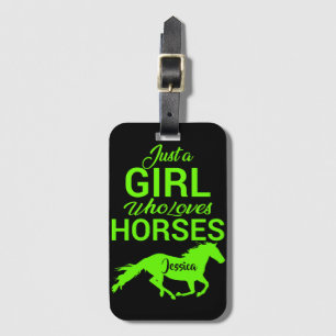 Bara en flicka som Kärlek Horses Personlig Bagagebricka