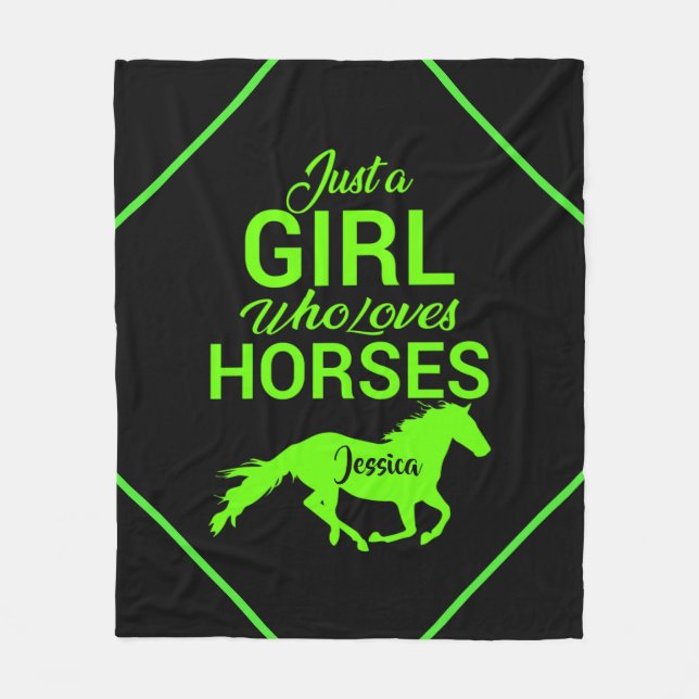 Bara en flicka som Kärlek Horses Personlig Fleecefilt (Framsidan)