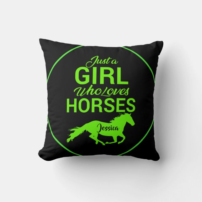 Bara en flicka som Kärlek Horses Personlig Kudde (Framsida)