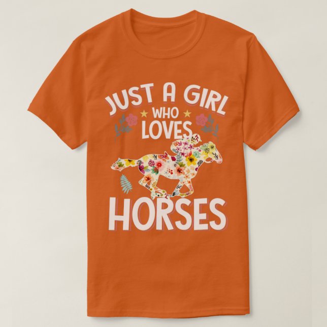 Bara en flicka som Kärlek Horses Riding T Shirt (Design framsida)