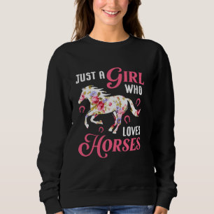 Bara en flicka som Kärlek Horses Riding Women T Shirt