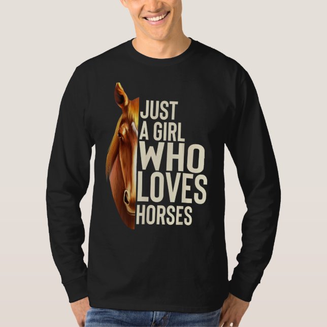 Bara en flicka som Kärlek Horses Shirt Horse Shirt T Shirt (Framsida)