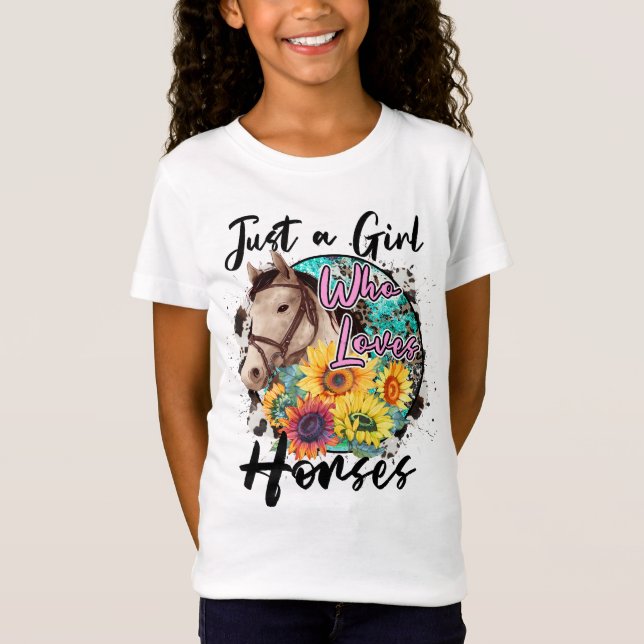 Bara en flicka som Kärlek Horses T Shirt (Framsida)